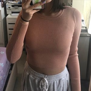 salmon/baby pink ribbed top